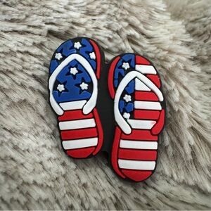 American Flag Flip Flops Shoe Charm 5/$20